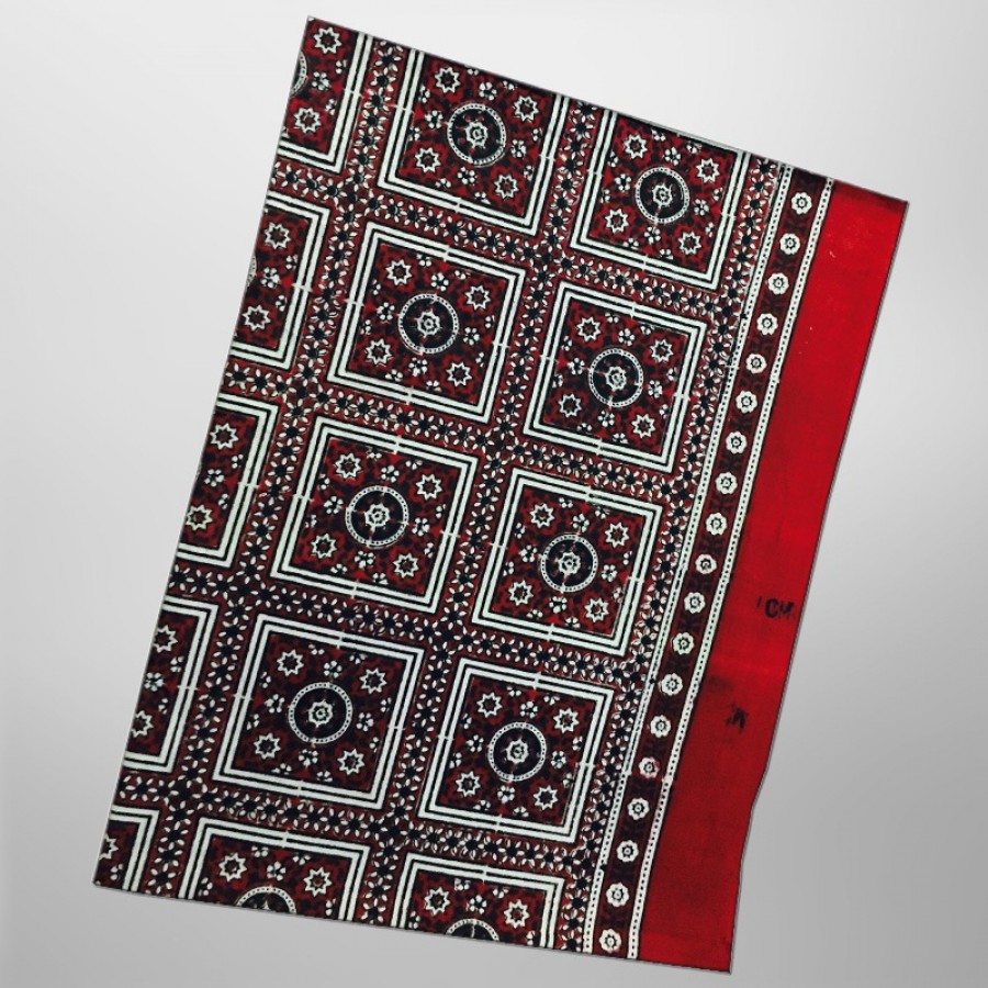 Pure Cotton Herbal Dyed Block Printed Sindhi Ajrak (Original) SA-28-2